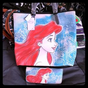 Loungefly Little Mermaid Tote bag and wallet